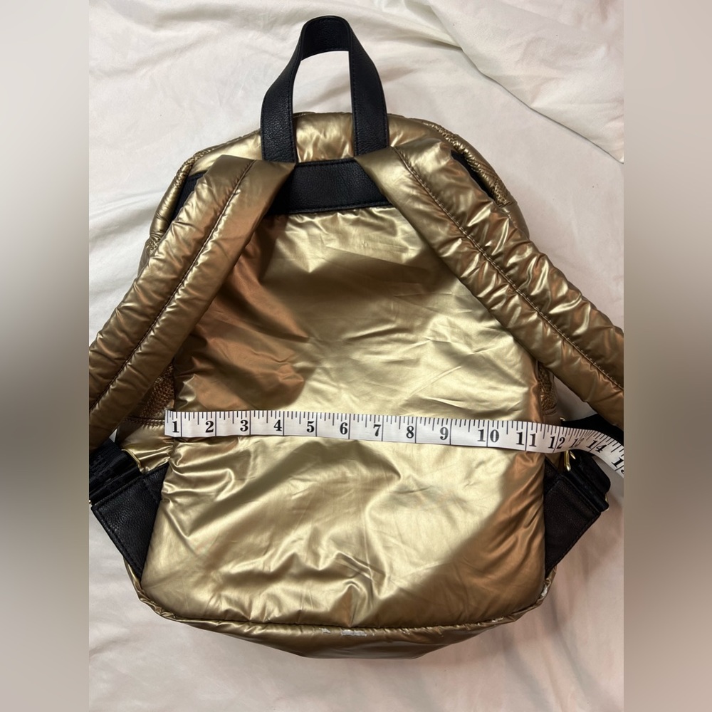Steve Madden Metallic Gold Quilted Backpack - Picture 3 of 5